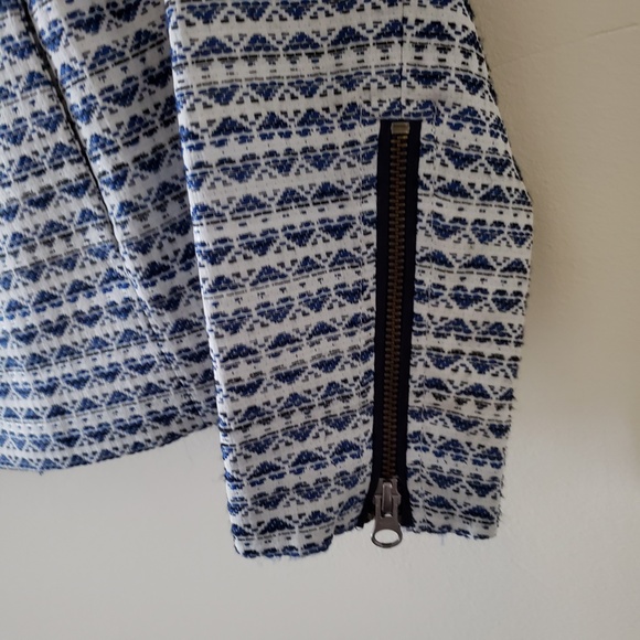 J. Crew navy & white pattern zip up Blazer - Picture 5 of 5